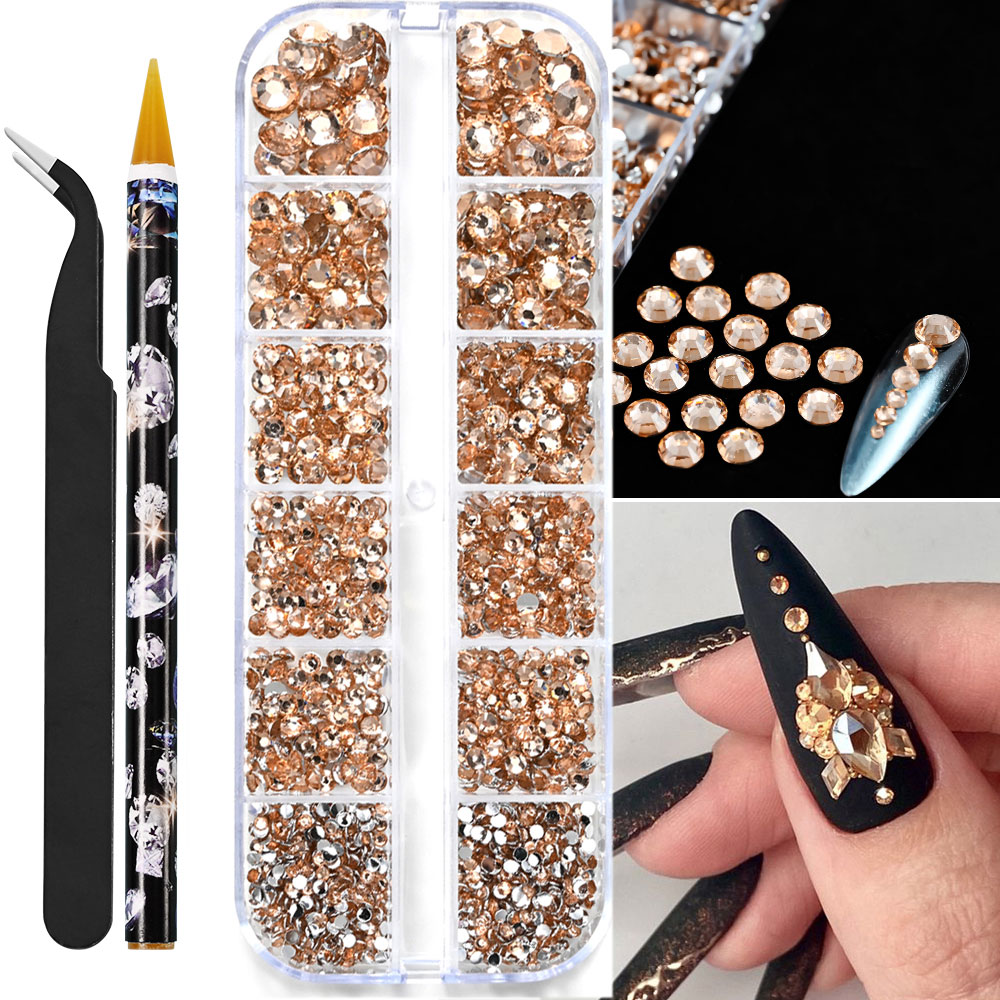 Perles demi-rondes à 12 grilles, breloques 3D pour ongles, 1.5/2/2.5/3/4/5mm, perles blanches à dos plat, bijoux pour ongles, artisanat des ongles, strass: Bourgogne