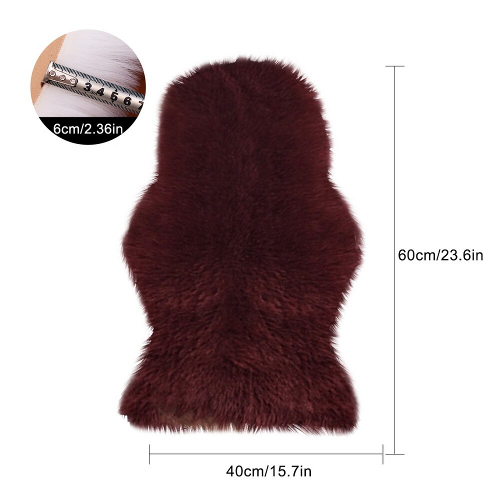 Luxe Rectangle doux en peau de mouton moelleux zone tapis Faux blanc fourrure tapis Shaggy cheveux longs solide tapis salon coussin de siège décor à la maison