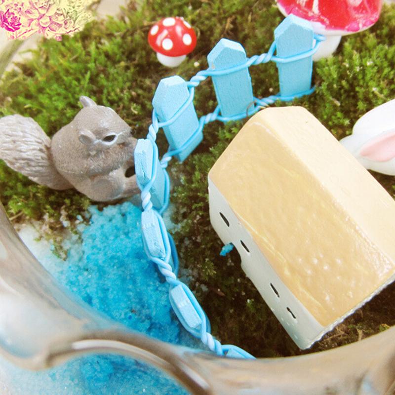 2PCS Garden Decoration Mini World Micro Landscape Ornaments DIY Simulation Flexible Flower Fence