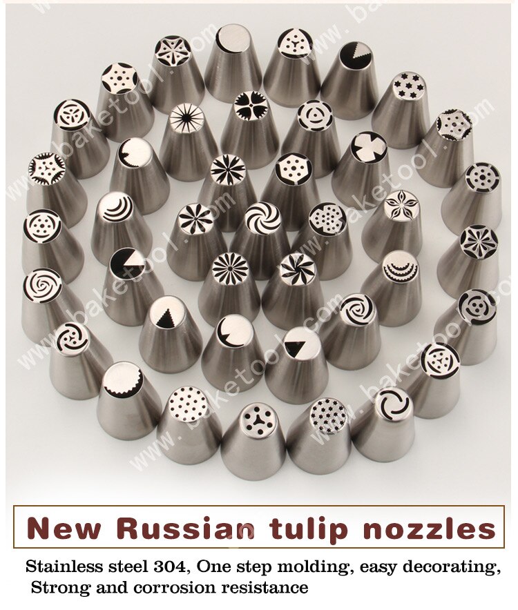 11 Stks/set Russische Tulp Nozzles Set Rvs Icing Bloem Tips Taarten Cupcakes Decoreren Tips