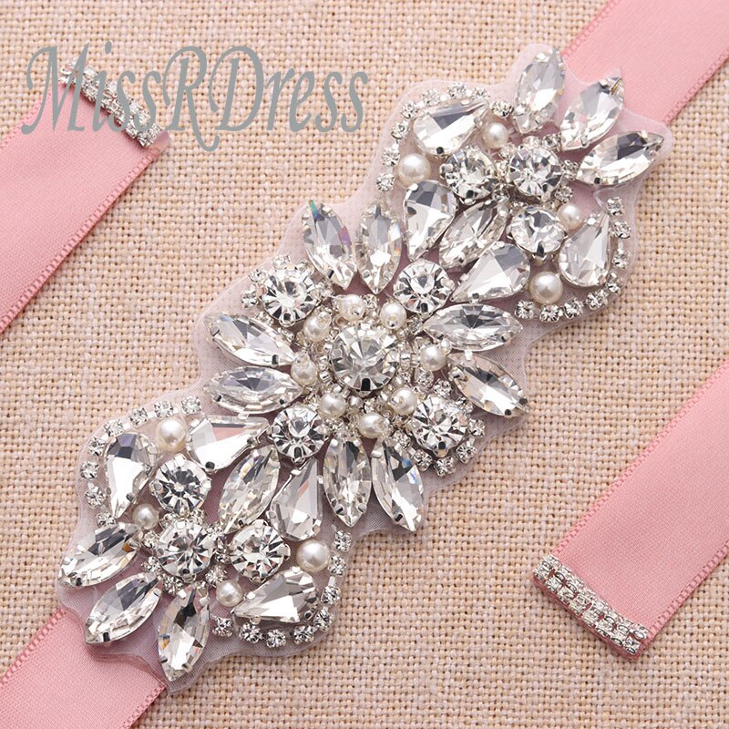 Missrdress crystal pearls bryllup bælte diamant brude bælte sølv rhinestones bælte sash til brude brudepige kjoler  jk847