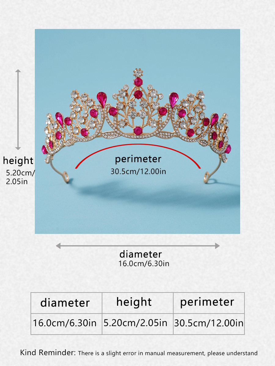 Itacazzo bridal headwear crown, classic red - ColourTiras suitable for women's weddings and birthday parties: Black Zinc Plated