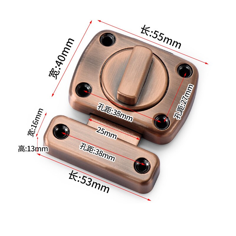 Zinc Alloy Universal Latch Lock Security Anti-theft Door Bolts Bedroom Drawer Privacy Catch Latch Furniture Hardware Tools: C2