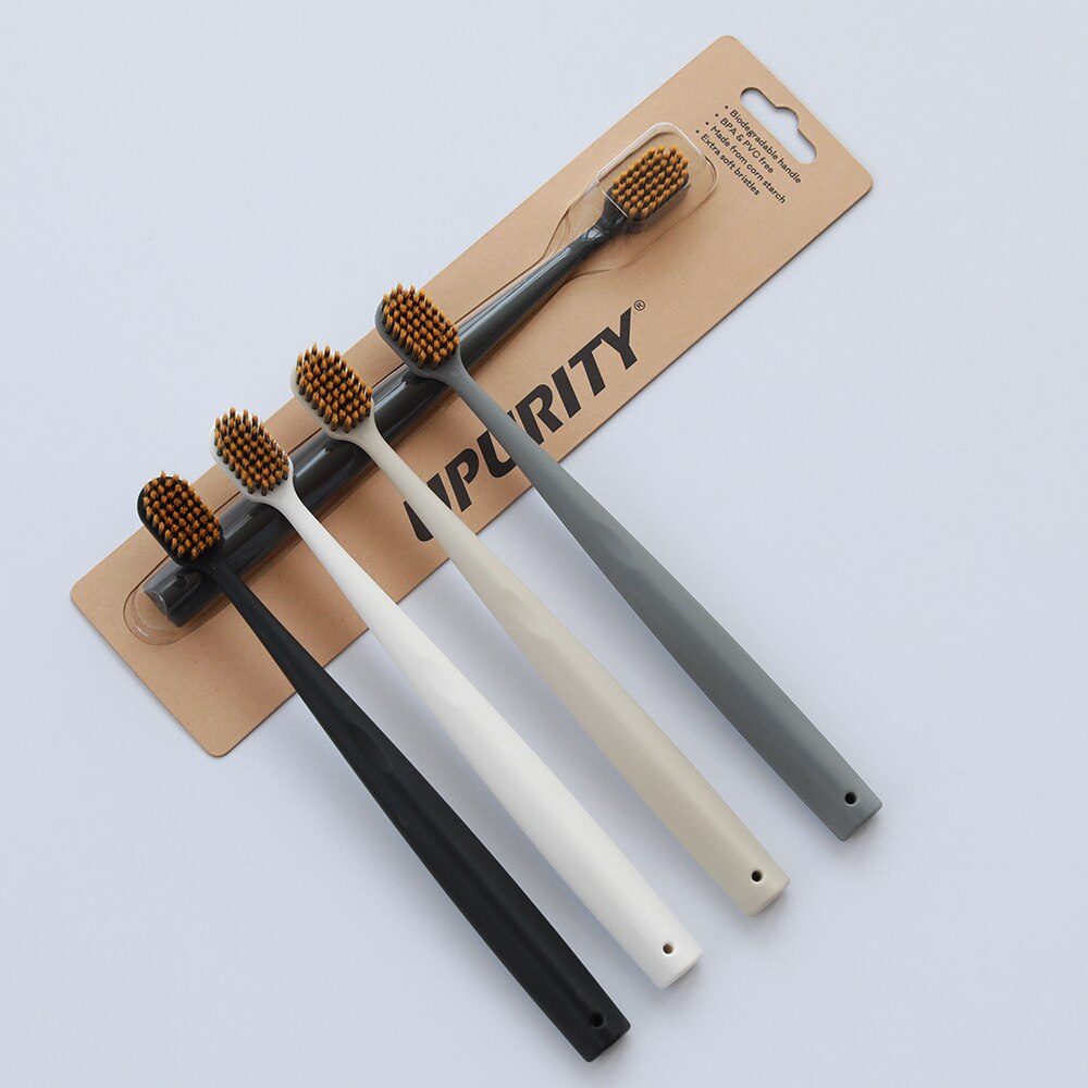 Yunli-brosse à dents en spirale, brosse à tête large super douce, poignée verte, brosse à 4 couleurs pour les adultes: Default Title