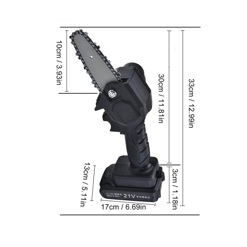 4-inch Chainsaw Blade/guide For 21V Lithium Battery Portable Electric Pruning Saw Rechargeable Garden Saw Woodworking One-Handed
