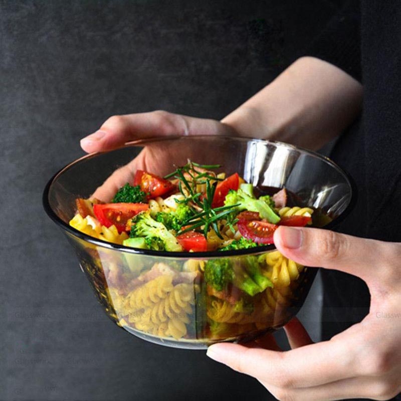 Nordic Glas Dessert Kom Groente Fruit Salade Mengen Kom Ramen Kom Eettafel Plaat Keukengerei Tool Thuis Servies