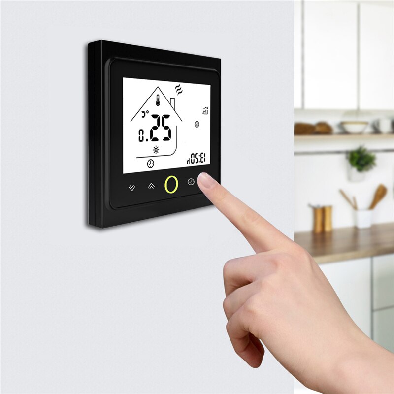 Termostaat Temperatuurregelaar LCD pantalla táctil retroiluminación voor agua vloerverwarming 3A Wekelijkse Programmeerbare