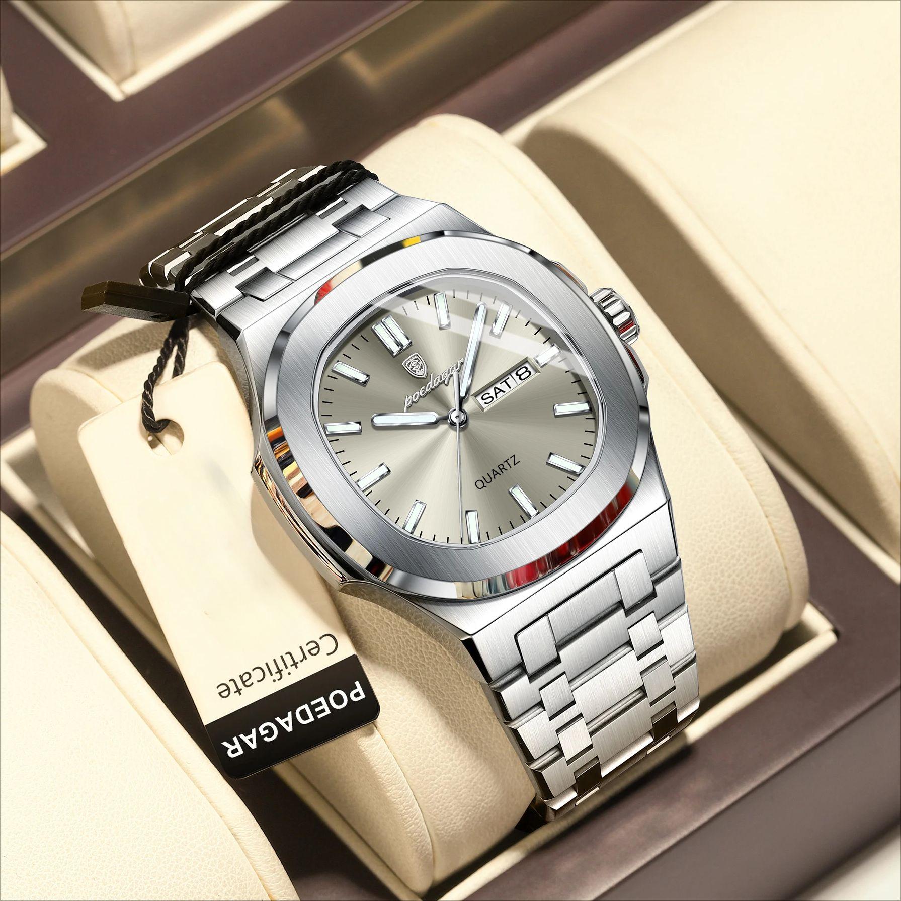 Poedagar casual daily simple men's quartz watch waterproof strap calendar watch