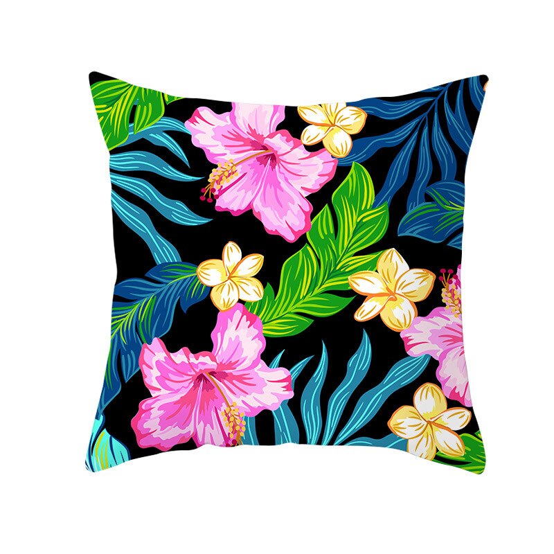 45*45Cm Kids Pasen Dag Tropische Decoratie Print Kussenhoes Polyester Groene Plant Sierkussen Voor Sofa/home Decor Pillowcas: 6