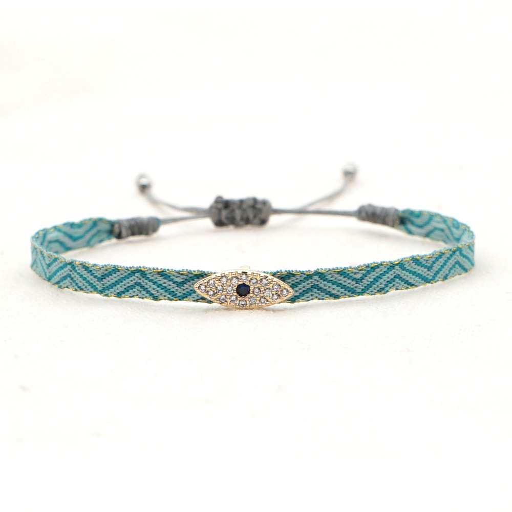 KKBEAD Bracelet tressé à la main strass lettre Bracelets porte-bonheur pour femmes mauvais œil Pulseras bijoux pour amis