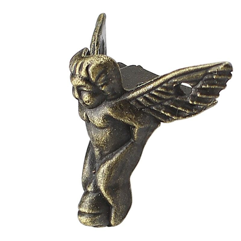 4 Stuks Antieke Bronzen Angel Geschenkdoos Hout Case Hoekbeschermer Meubels Decor Houten Case Decoratieve Bescherming