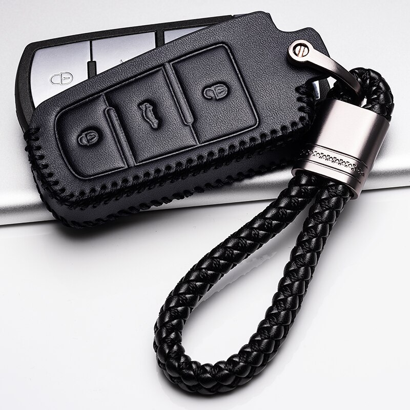 Funda para mando a distancia del coche, cubierta de cuero para llave de Volkswagen VW Passat CC B6 B7 B7L CC R36 Maogotan B5 Passat 3C: 009-KS-B