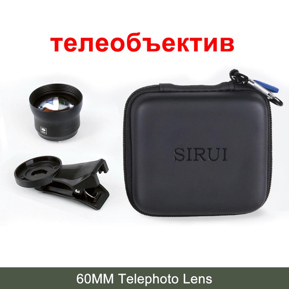 Sirui 18MM 60MM Wide Angle 10X Macro Phone Lens Fisheye Telephoto Portrait Camera Phone Lenses for iPhone 11 Pro Max 8 7 Huawei: 60MM Telephoto