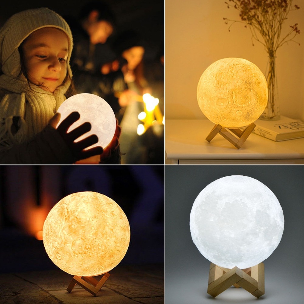 1pc Glow In The Dark Luminous Moon Lamp Recharged Moon Light For Chidren With Retial Package #TC