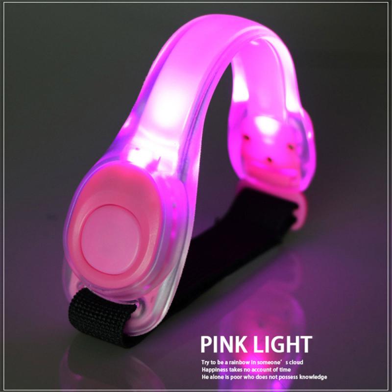 Bicycle Lights Led Silicone Arm With Safety Indicator Light For Night Running Luminous Arm With Luminous Cheering Props: pink