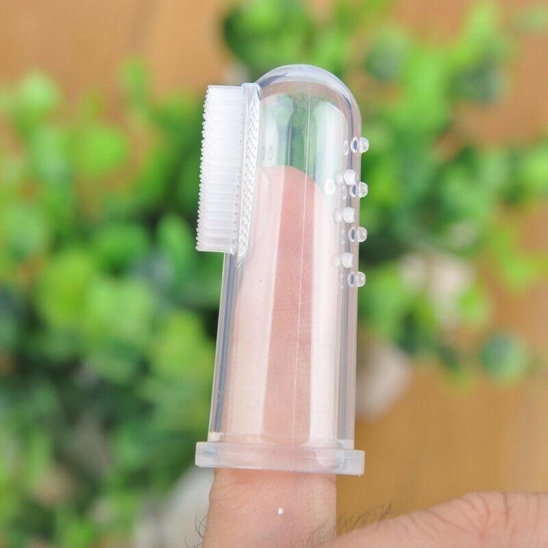 10PCS Silicon kinder Zahnbürste Finger Zahnbürste Baby Laub Zahnbürste für Infant Weiche Zähne Klar Baby Pinsel