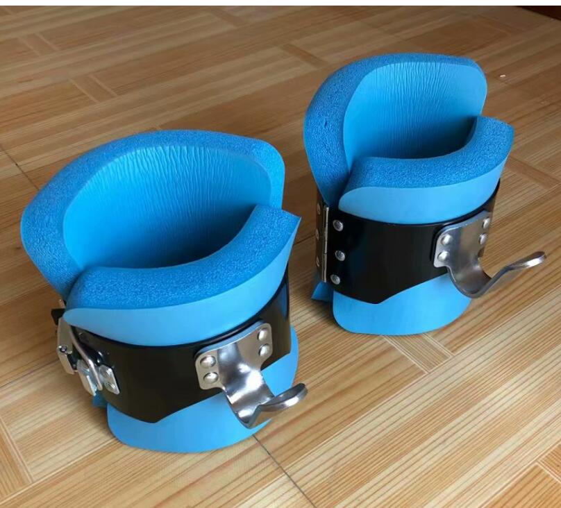Inversion boots Powerful foot buckle Anti Gravity Ankle Boots stainless steel hook Hanging Pull Up shoes D92602: Blue