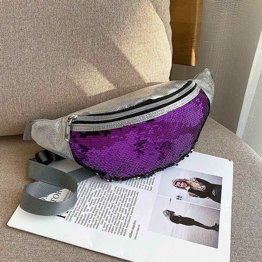 Women waist bag Girl Fanny Pack Women Belt Bag Serpentine Vintage Waist Bags Bum Pouch Phone Leather Chest Packss: Purple 