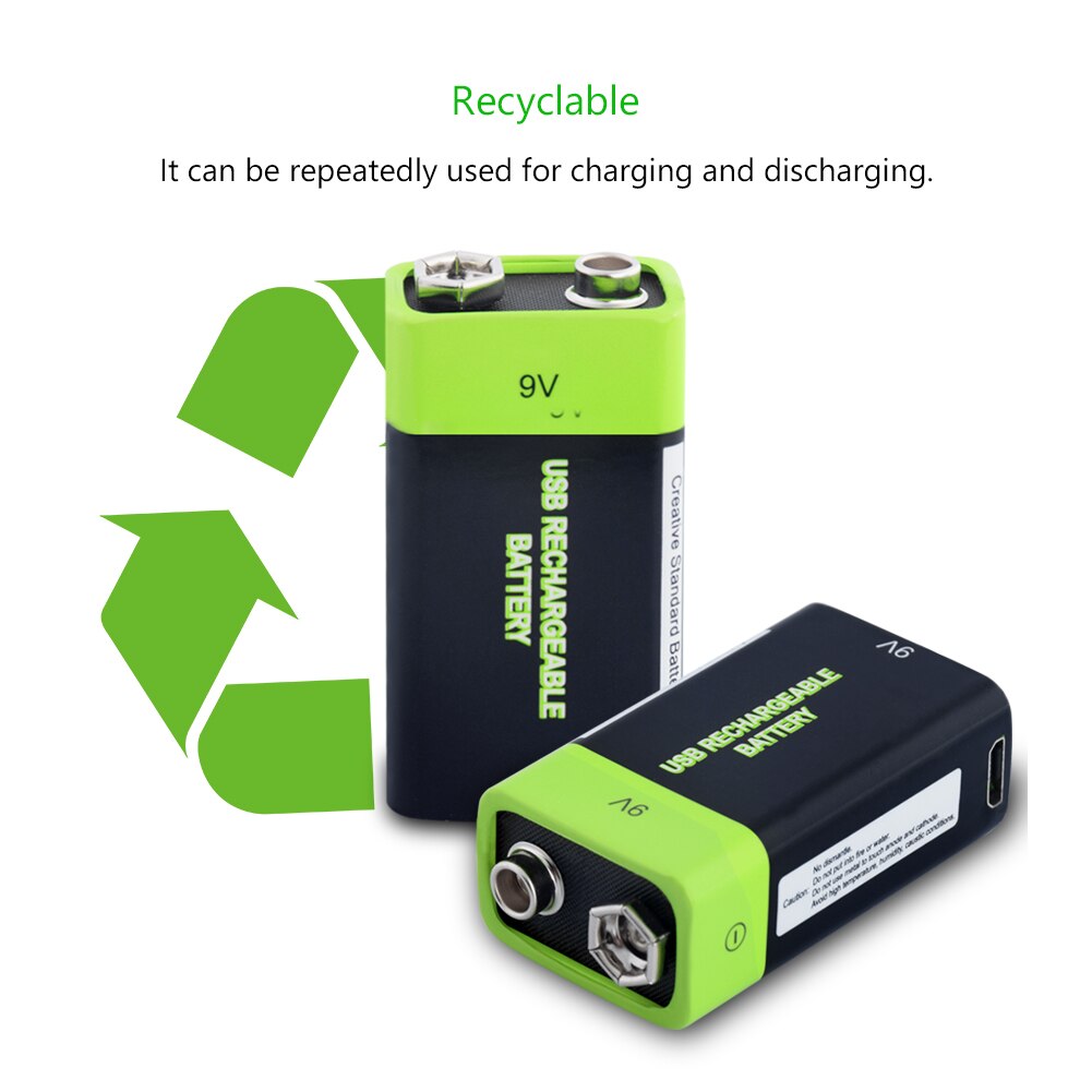 2x Oplaadbare 600Mah 9 V Lithium-polymeer Lipo Batterijen Usb Charger 9 Volt 48X25.6X16.9Cm li-Polymer Batterij Met Usb-kabel