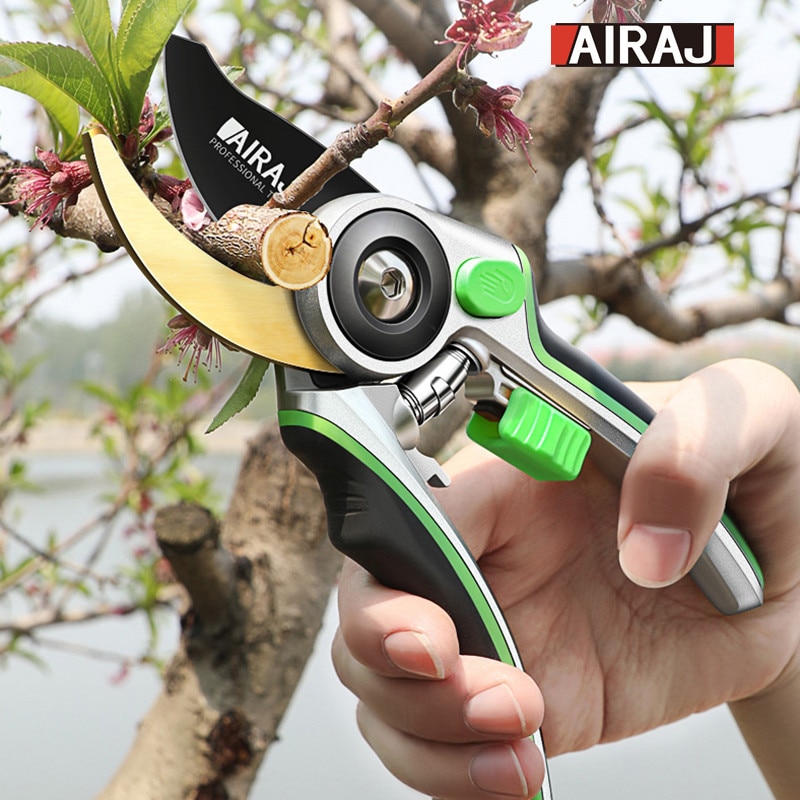 AIRAJ Pruning Shear Garden Tools Labor Saving Scissors Gardening Plant Sharp Branch Pruners Protection Hand Durable