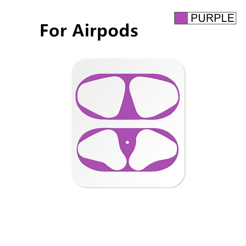Dust Guard Voor Apple Airpods 1 2 Bluetooth Oortelefoon Metalen Voor Airpods1 Air Pods 2 Draadloze Hoofdtelefoon Opladen Box Stofdicht case: purple for airpods