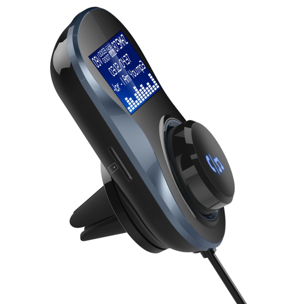 ALLSOME Bluetooth FM Transmitter Audio Car Mp3 Player Wireless In-Car FM Modulator Handsfree Bluetooth Car Kit with LCD Display