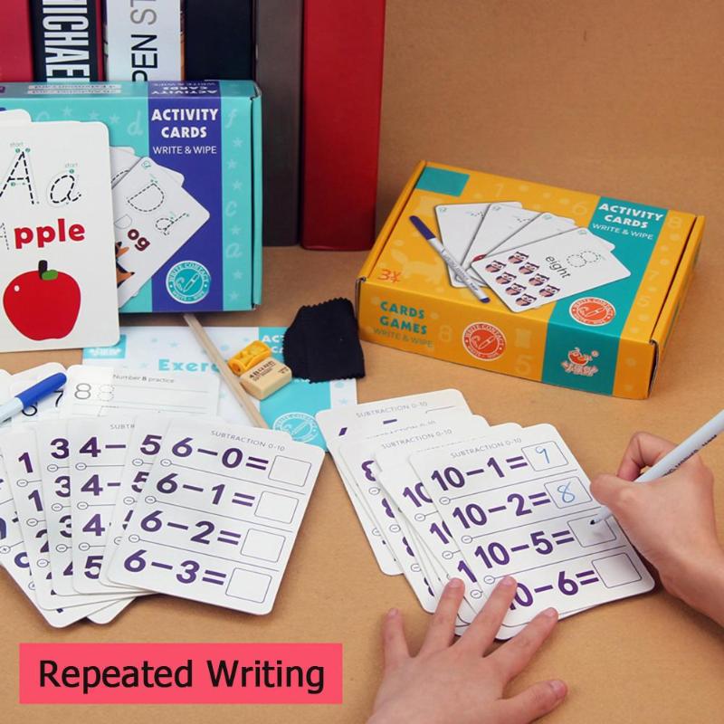 Alfanumerieke Woord Schrijven Cognitieve Kaart Uitwisbare Praktijk Handgeschreven Kaart Vroeg Onderwijs Leren Speelgoed