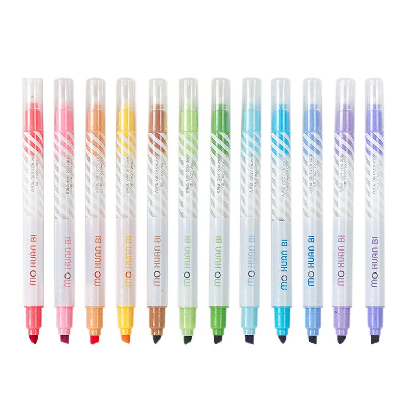 2 Head Pen Pen Highlighter Cover Drawing Change Color Cute Pen Student Diy Christmas Card Stationery School Supply