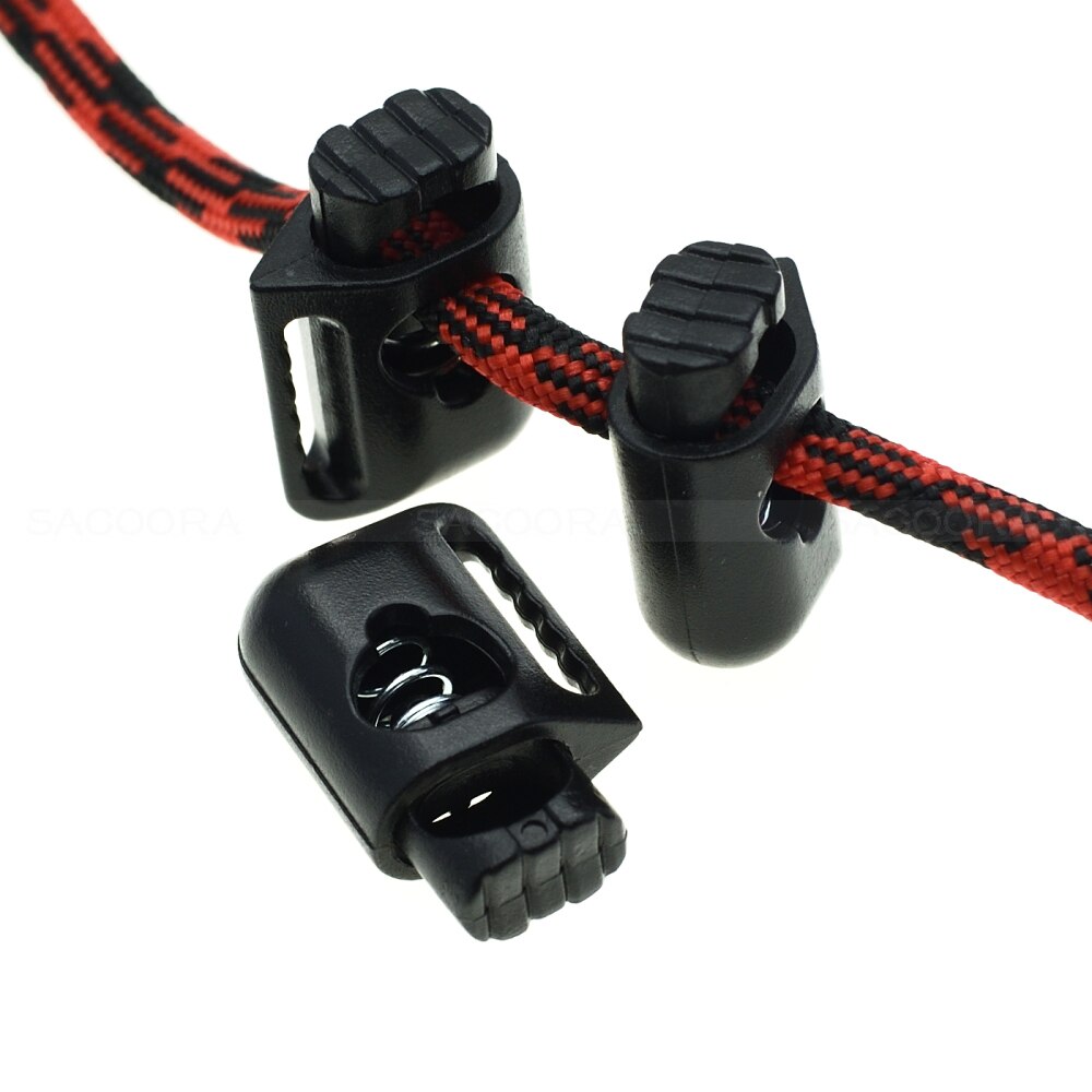 Plastic Cord Lock Stopper Toggle Cilp Black For Garment Accessories