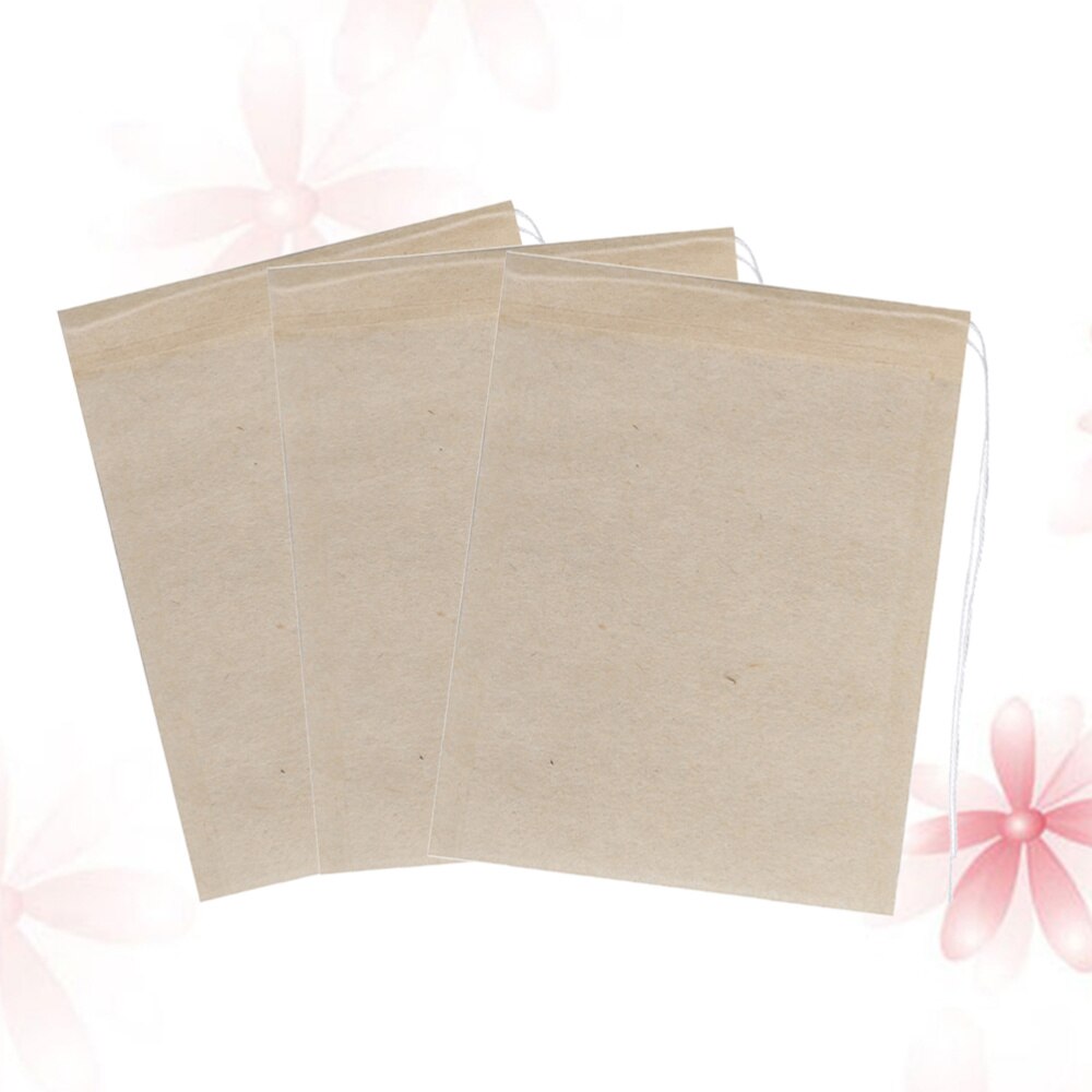 OUNONA 200pcs Drawstring Tea Bag Empty Tea Pouch Bags for Loose Leaf Tea Powder Herbs (White): As Shown