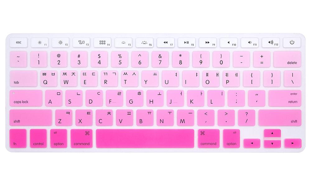 Koreański klawiatura pokrywa dla macbook Air 13 pro15 cal A1466 A1278 A1502 A1398 na laptopa Retina na klawiaturę kolor folia na klawiaturę: Gradient powder