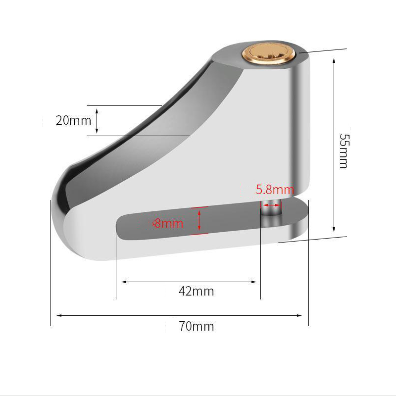 Universal- Motorrad Anti-diebstahl Bremsscheibe Disk sperren Stahl Tragbare Sicherheit sperren Rolle Fahrrad Rad Schlösser Moto Zubehör 1Stck