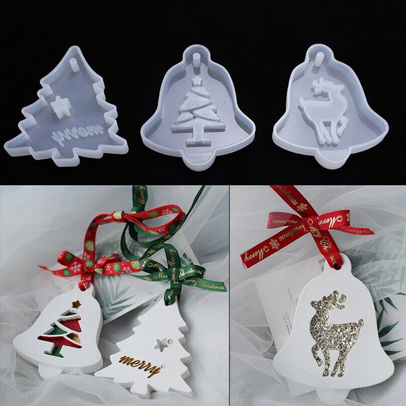 Kerstboom Aromatherapie Wax Siliconen Mal Sneeuwvlok Elanden Diy Aroma Gips Gips Silicone Mould Voor Auto Hanger