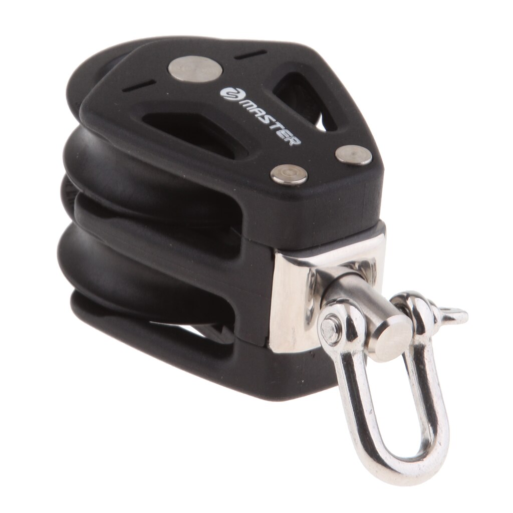 Marine Sailboat Double Pulley Block 35mm Swivel Heavy Duty Rigging Wheel