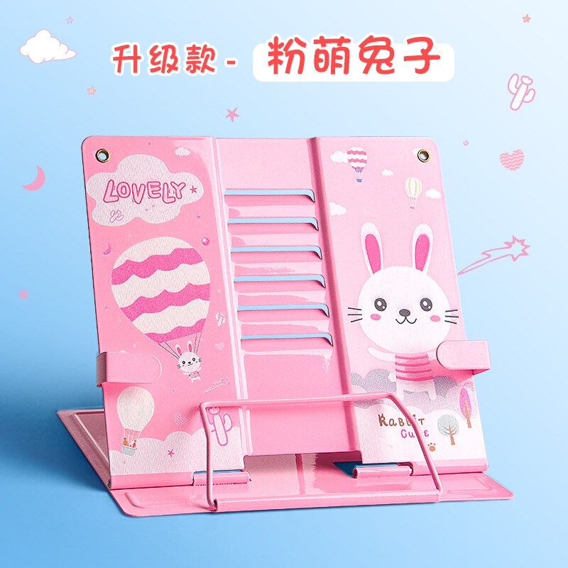 Portable Metal Adjustable Book Holder Support Document Shelf Bookstand Tablet Music Frame Reading Stand: Rabbit