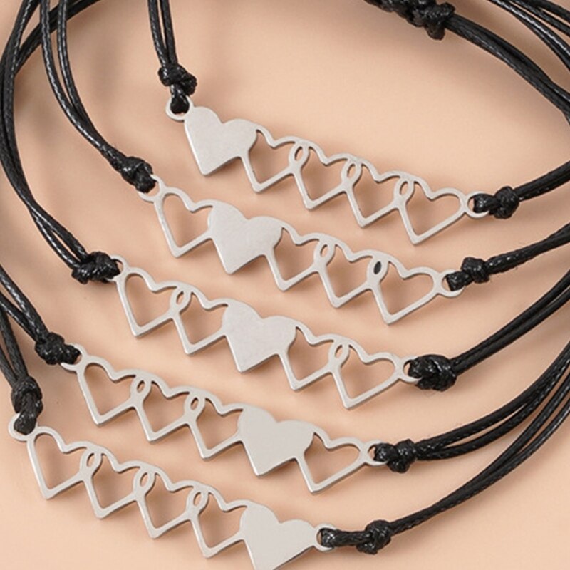 Juego de pulseras para Hermanas, Parejas, amigos, unisex, niños y adultos, 5 uds.