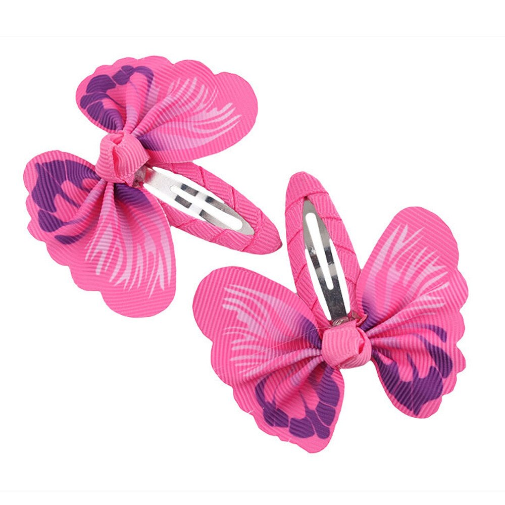 Baby hair accessories 1 Pair Baby Girls Accessories Bowknot Butterfly Hairpin Headdress baby girl clothes Accessories: J