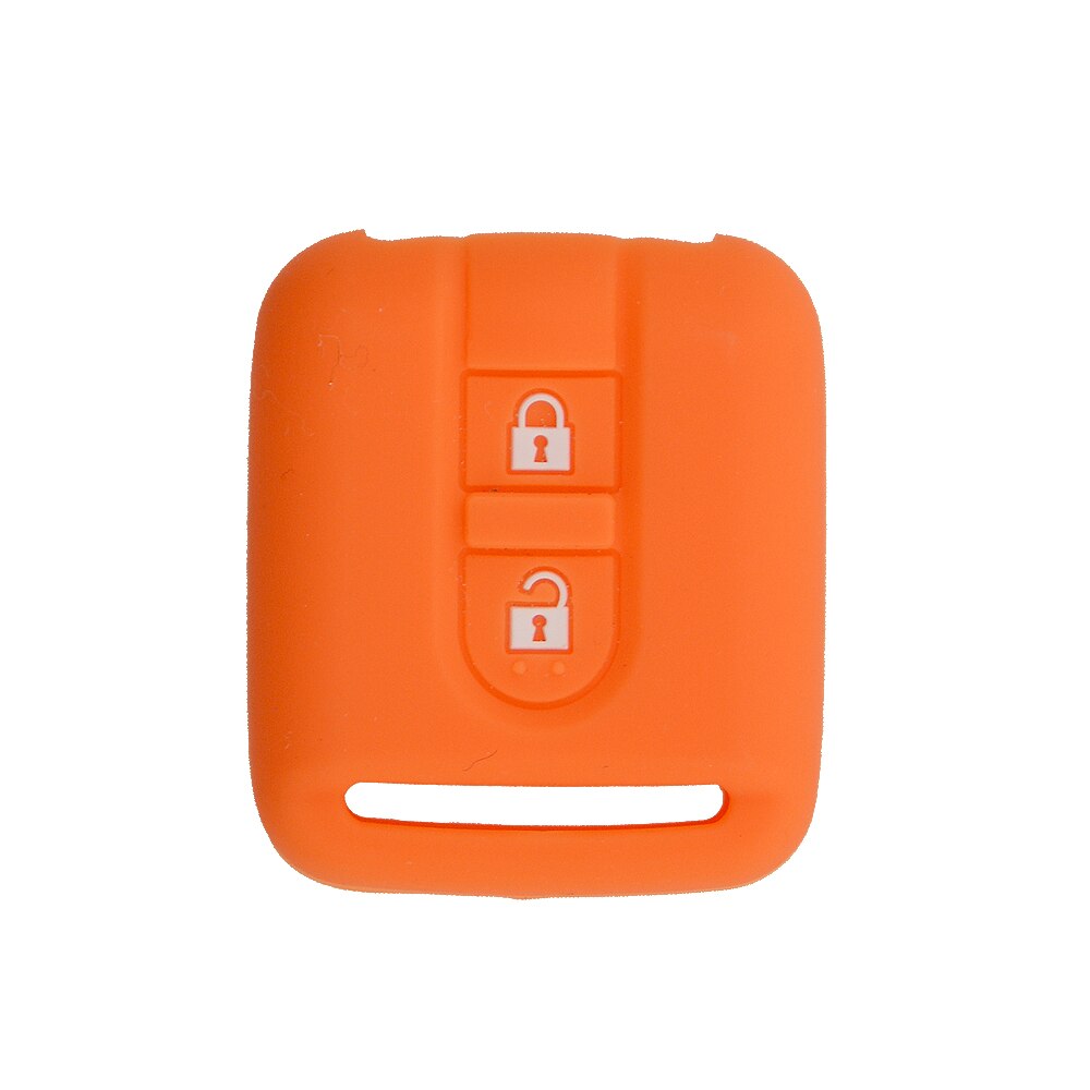 Okeytech afstandsbediening autosleutel siliconen hoesje voor nissan qashqai micra navara almera note rubberen hoesje beschermhoes 2 knoppen: Oranje
