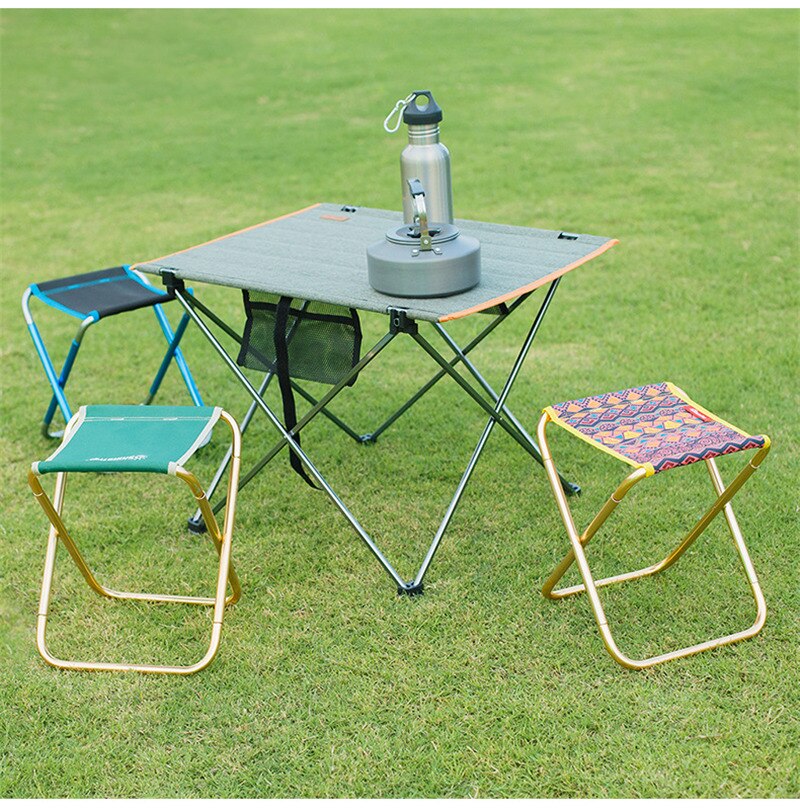 Udendørs foldbar bærbar campingstol picnic fiskeri bbq letvægts oxford klud lejr skammel med opbevaringspose hjem møbler