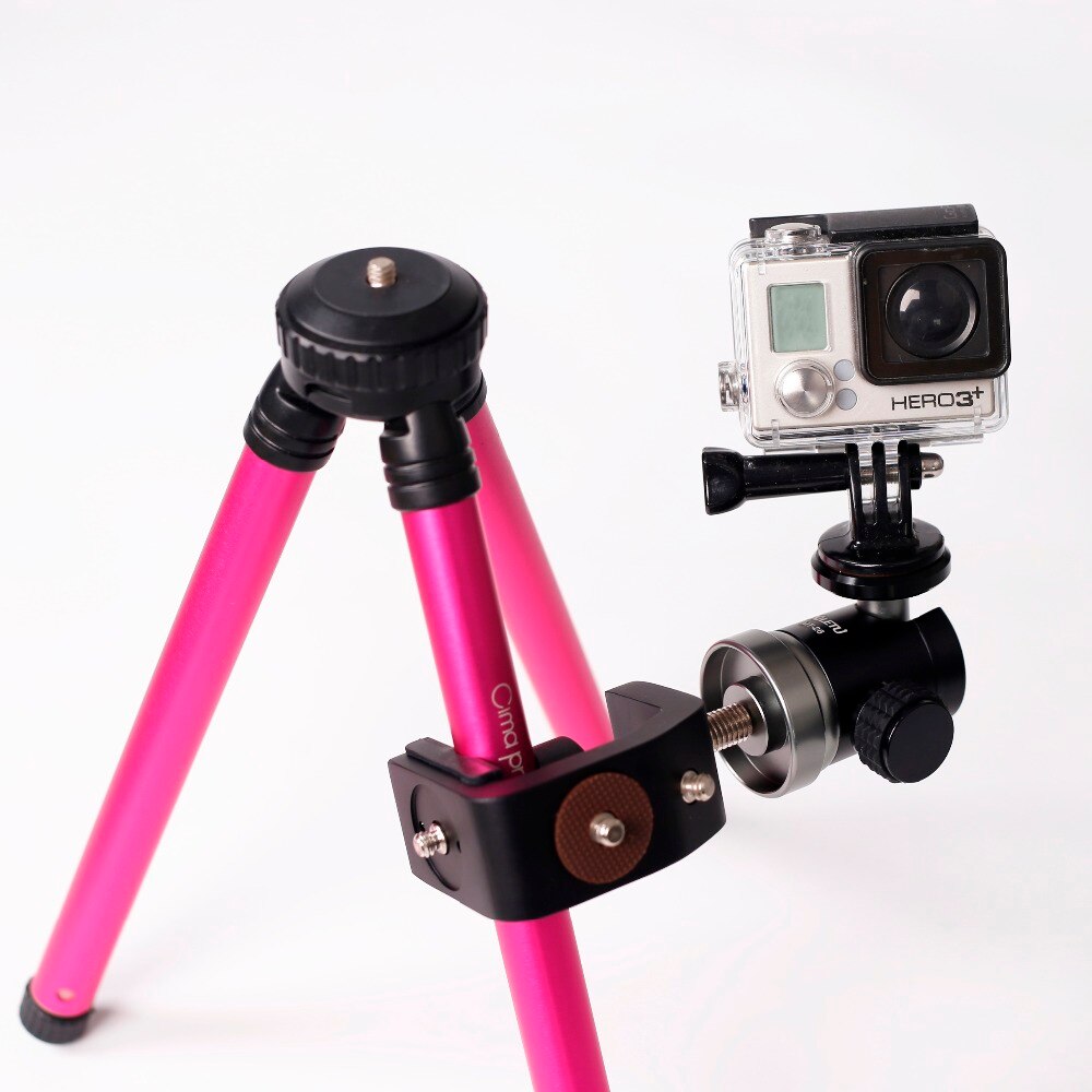 Outdoor Multifunction C Clip Tripod Ball Head Base Fixture Clamp For Cellphone Digital Camera Sports Camera