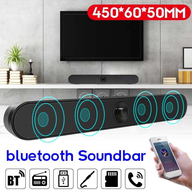 Outdoor Hifi Sound Bar Usb Bedrade/Draadloze Bluetooth Home Theater Fm Radio Surround Soundbar Subwoofer Voor Pc Tv Computer