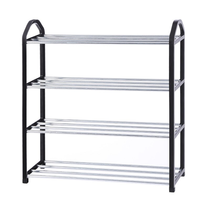 3 etagers moderne skohylde skobøjler solid room organizer sko hylde multifunktionel soveværelse opbevaring husstand sort