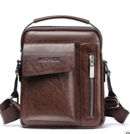 US STOCK Men Crossbody Bags Small Casual Hand Bag PU Leather Male Shoulder Bags: 2