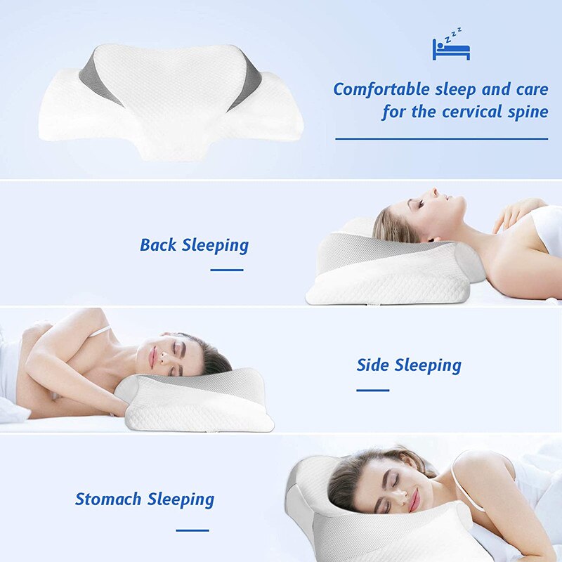 Hoofd Vorm Contour Memory Foam Cervicale Kussen Orthopedische Nekpijn Kussen Voor Side Terug Maag Sleeper Remedial Kussens