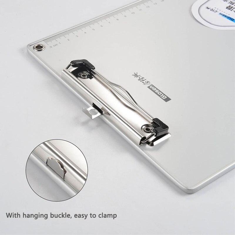 A4 board folder A5 aluminum alloy file board folder home office with scale notepad writing folder pad picture splint menu folder