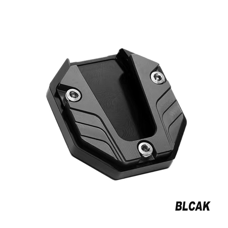 Universale Scooter moto bici cavalletto Extender piede supporto laterale estensione Pad piastra di supporto antiscivolo Base allargata: Black