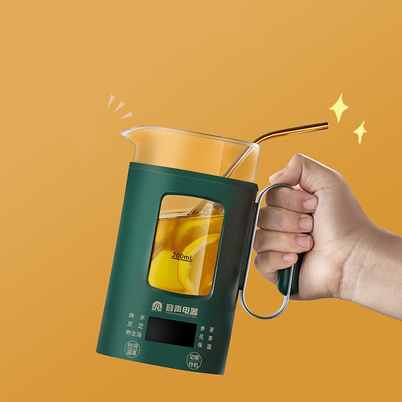 Théière à fleurs en verre, 220V, mini pot portable de préservation de la santé, théière, bouilloire, tasse d&#39;eau chaude, pour la maison