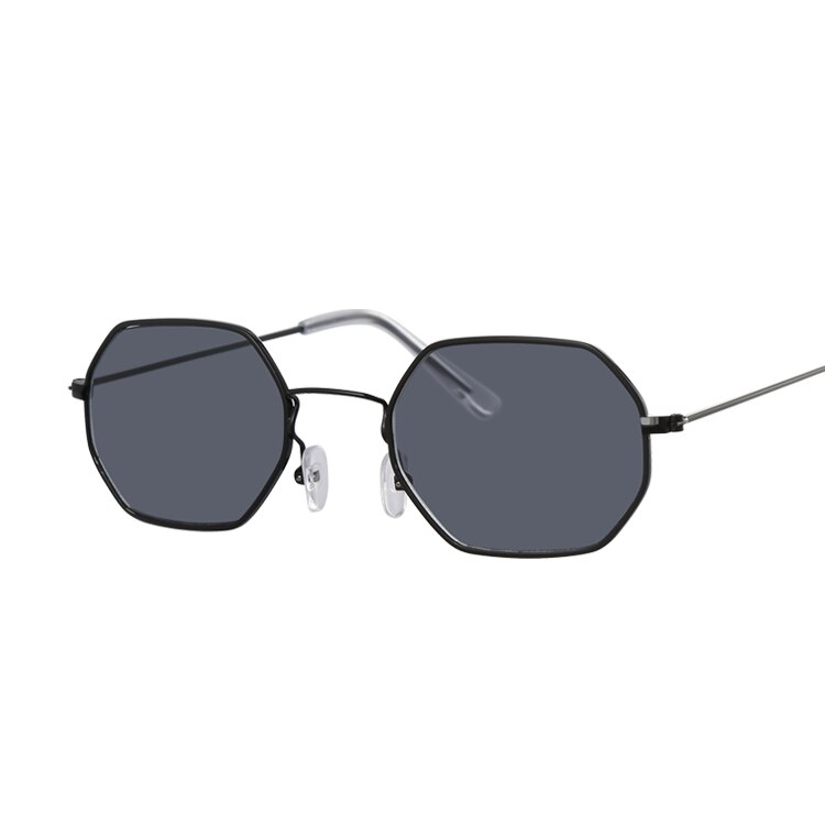 Polygon zonnebrillen dames merk zonnebrillen dames candy kleur legering spiegel street beat winkelen oculos de sol: Zwart grijs