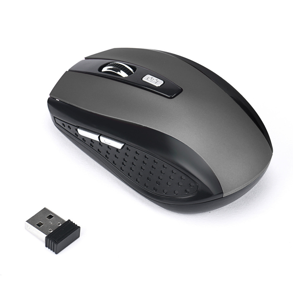 Mouse 2.4GHz USB Receiver Pro Gamer For PC Laptop Desktop Computer Mouse Mice For Laptop computer dota 2 gaming Wireless Mouse: gray