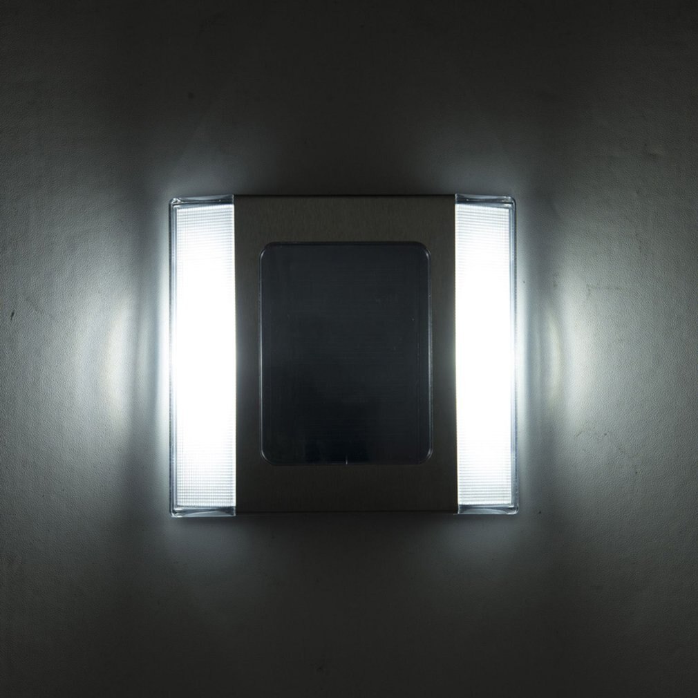 Rvs Zonne-energie 2-LED Spike Lamp Waterdichte Outdoor Road Dock Path Ground Light voor Trappen Oprit